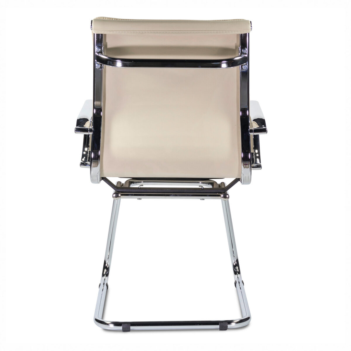 Кресло для приемных и переговорных BRABIX "Kayman CF-102", экокожа, хром, бежевое, 532573 — изображение 4