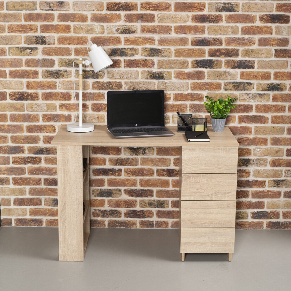 Стол письменный/компьютерный BRABIX "Scandi CD-016", 1100х500х750 мм, 4 ящика, дуб сонома, 641892, ЦБ013707-2 — изображение 4