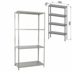 Стеллаж металлический BRABIX "MS Plus-185/50-4", 1850х1000х500 мм, 4 полки, регулируемые опоры, 291106, S241BR155402 — изображение 2