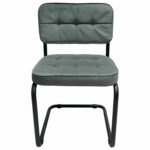 Стулья КОМПЛЕКТ 2 шт., РС14М, черный каркас, велюр, графит, разобранные — изображение 4