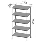 Стеллаж металлический "УНИВЕРСАЛ", 2000х1000х600 мм, УСИЛЕННЫЕ СТОЙКИ, 5 полок, регулируемые опоры, 290243 — изображение 5