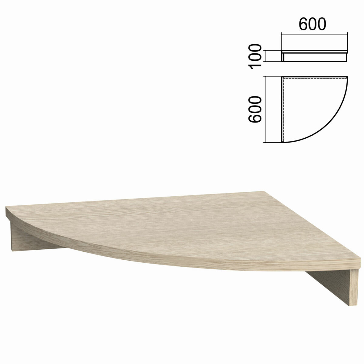 Подставка под монитор "Арго", 600х600х100 мм, ясень шимо — изображение 1