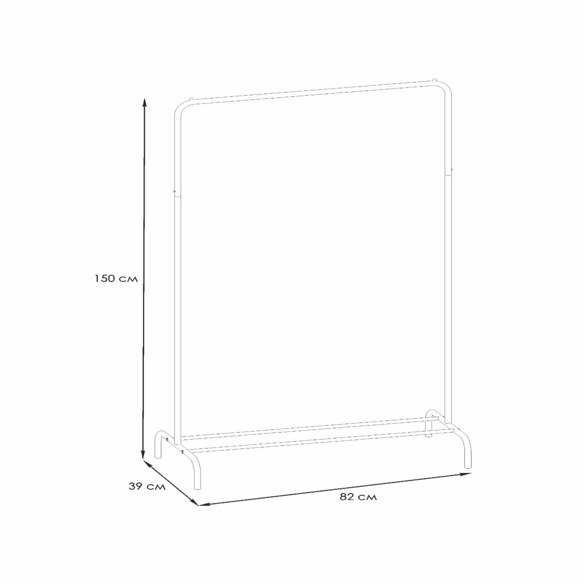 Вешалка для плечиков "Радуга-1", 1500х820х390 мм, металл, черная, ВНП 298 Ч — изображение 2