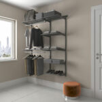 Гардеробная система OPTIMA G150, 2050х1540х450 мм, 7 полок, 2 штанги, графит, S70299917515 — изображение 2