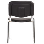 Стул для персонала и посетителей "ИЗО", хромированный каркас, кожзам черный Z-11, К3 — изображение 7