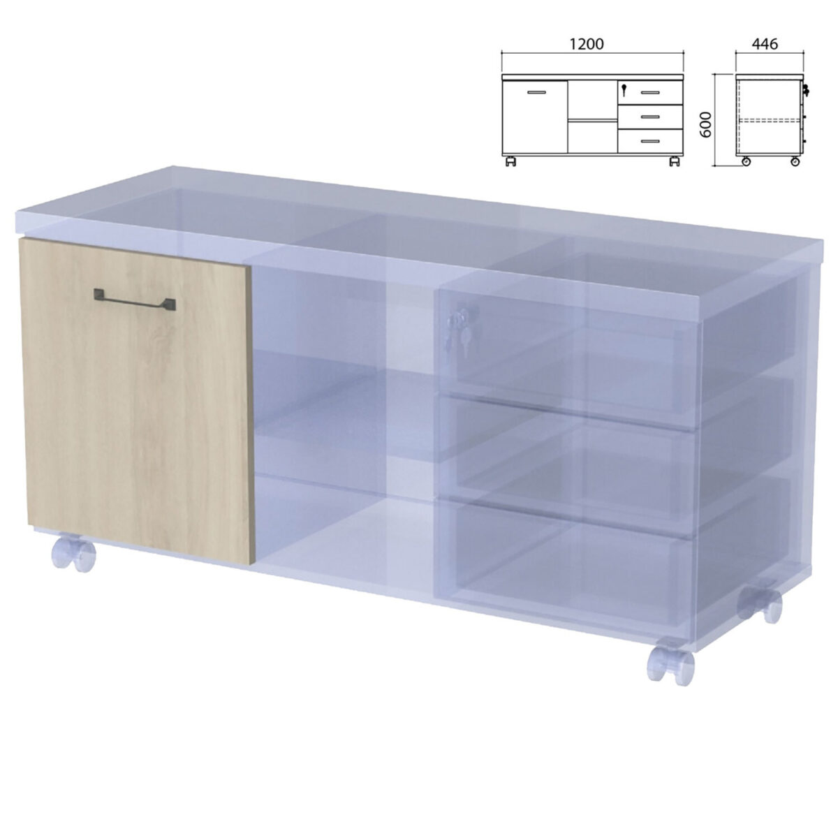 Дверь тумбы-креденции "Приоритет", кронберг, К-925, К-925 кронберг — изображение 1