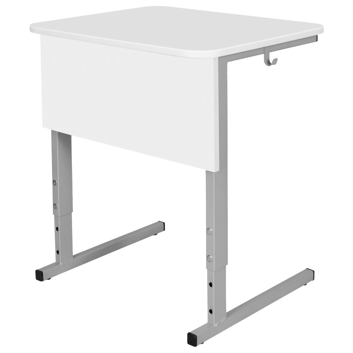 Стол-парта 1-местный регулируемый СУТ.54, 600х500х640-780 мм, рост 4-6, серый каркас, ЛДСП белая — изображение 2