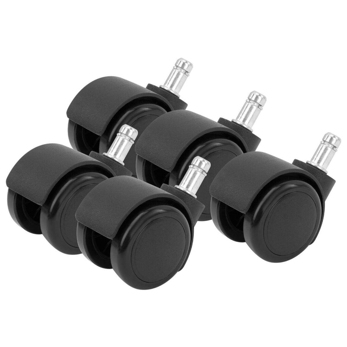 Колеса (ролики) BRABIX для кресла, прорезиненные, SLIM, КОМПЛЕКТ 5 шт., шток d 11 мм, черные, 533084 — изображение 7