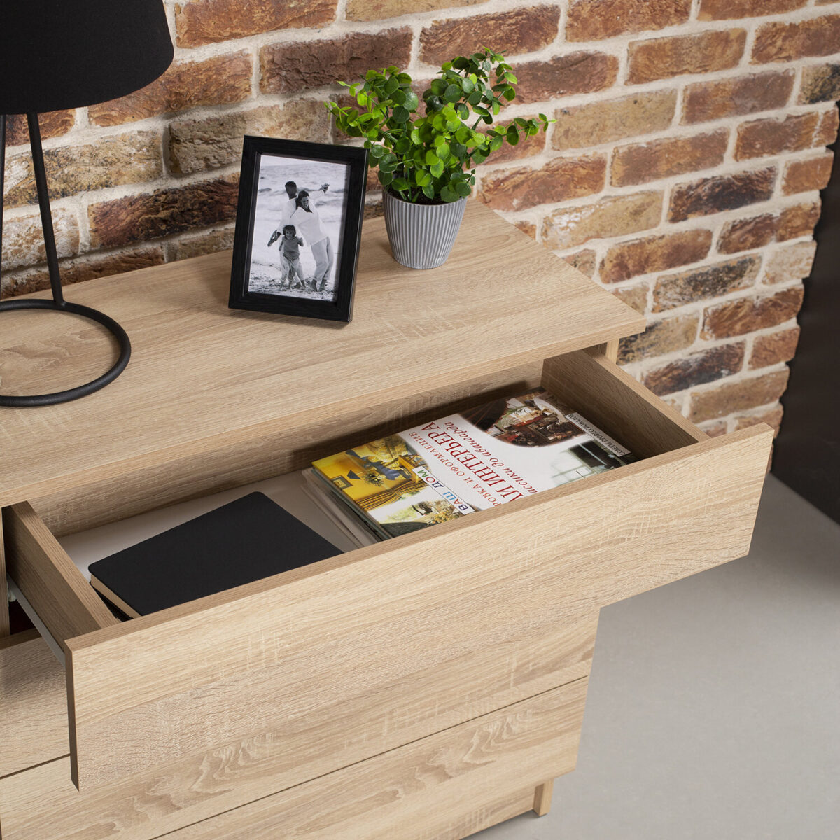 Комод BRABIX "Scandi CM-001", 750х330х730 мм, 4 ящика, ЛДСП, дуб сонома, 641901, ЦБ013659 -2 — изображение 5