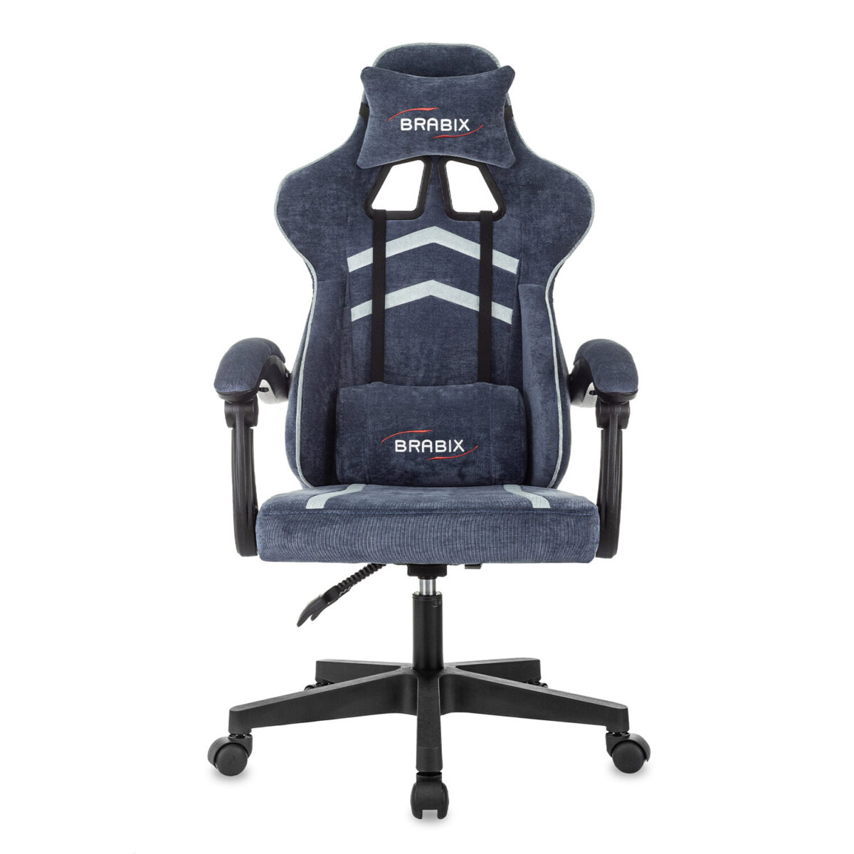 Кресло компьютерное BRABIX "Shooter GM-123", 2 подушки, ткань, синее/серое, 533212 — изображение 3