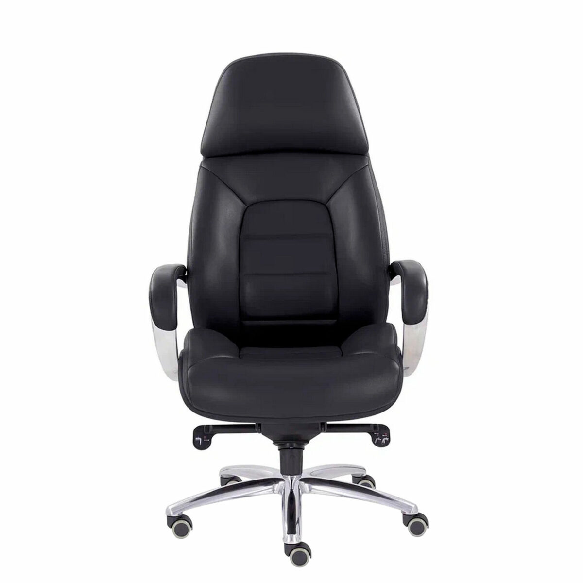 Кресло офисное "EPIK" A-181-G, мультиблок, натуральная кожа, черное — изображение 3