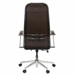 Кресло офисное МЕТТА "К-29" хром, экокожа, сиденье и спинка мягкие, темно-коричневое — изображение 5