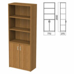 Шкаф полузакрытый "Арго", 770х370х2000 мм, 2 двери, 4 полки, орех