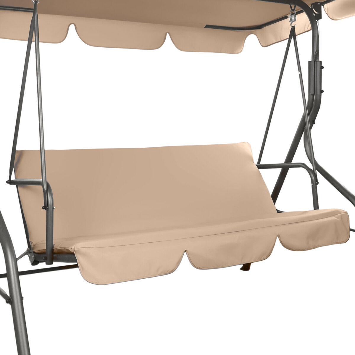 Качели садовые DASWERK (ДАСВЕРК) "COMFORT SC-003", 3 места, Ш170хГ110хВ153 см, мягкое сиденье, кофейный, 680052 — изображение 5