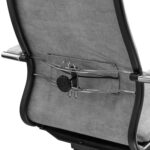 Кресло офисное МЕТТА "L1m 42", хром, сиденье и спинка мягкие, велюр, светло-серое — изображение 13