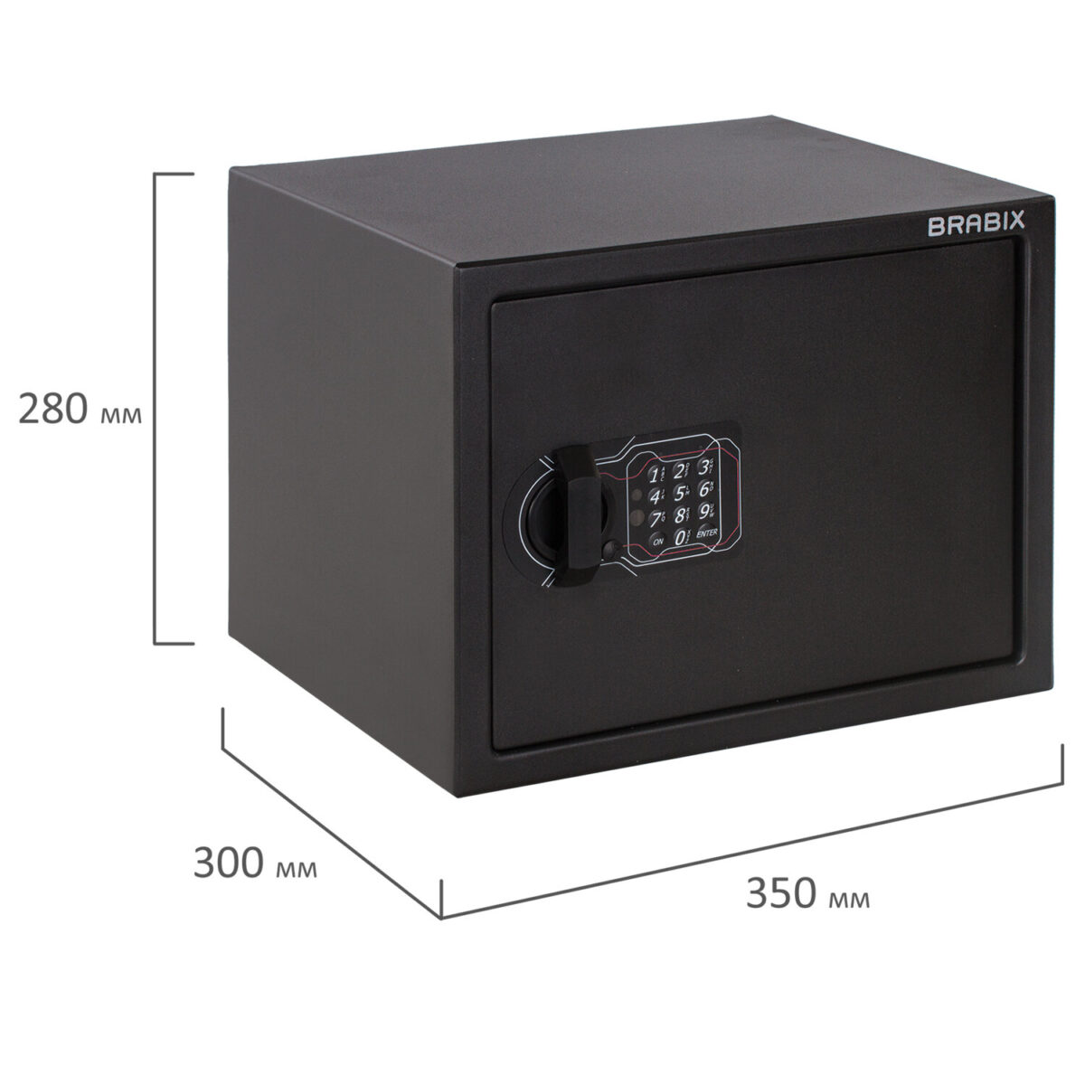 Сейф мебельный BRABIX "SF-280EL", 280х350х300 мм, электронный замок, черный, 291149, S103BR212414 — изображение 6
