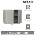 Шкаф металлический для документов (антресоль) BRABIX "KBS-09", 700х880х390 мм, 30 кг, сварной, 291158 — изображение 7