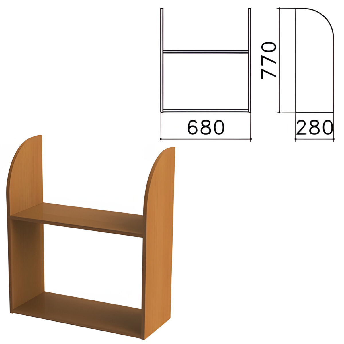 4ed4c622a2b70_xl Полка навесная настенная "Монолит", 680х280х770 мм, цвет орех гварнери, ПМ40.3 — изображение 1