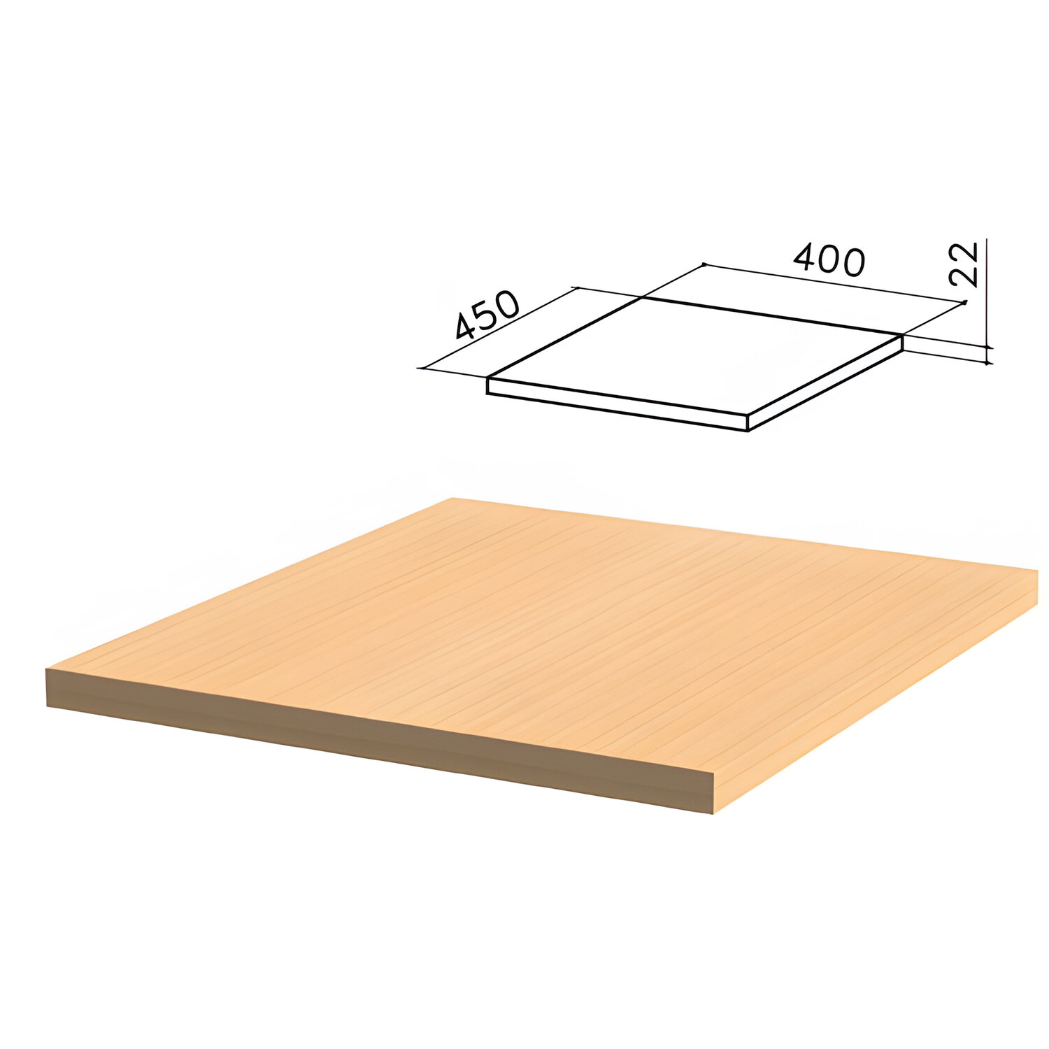 4ed61fb0b603e_xl Крышка для тумбы приставной (код 640144) "Монолит", 400х450х22 мм, бук бавария, ТМ01.1 — изображение 1