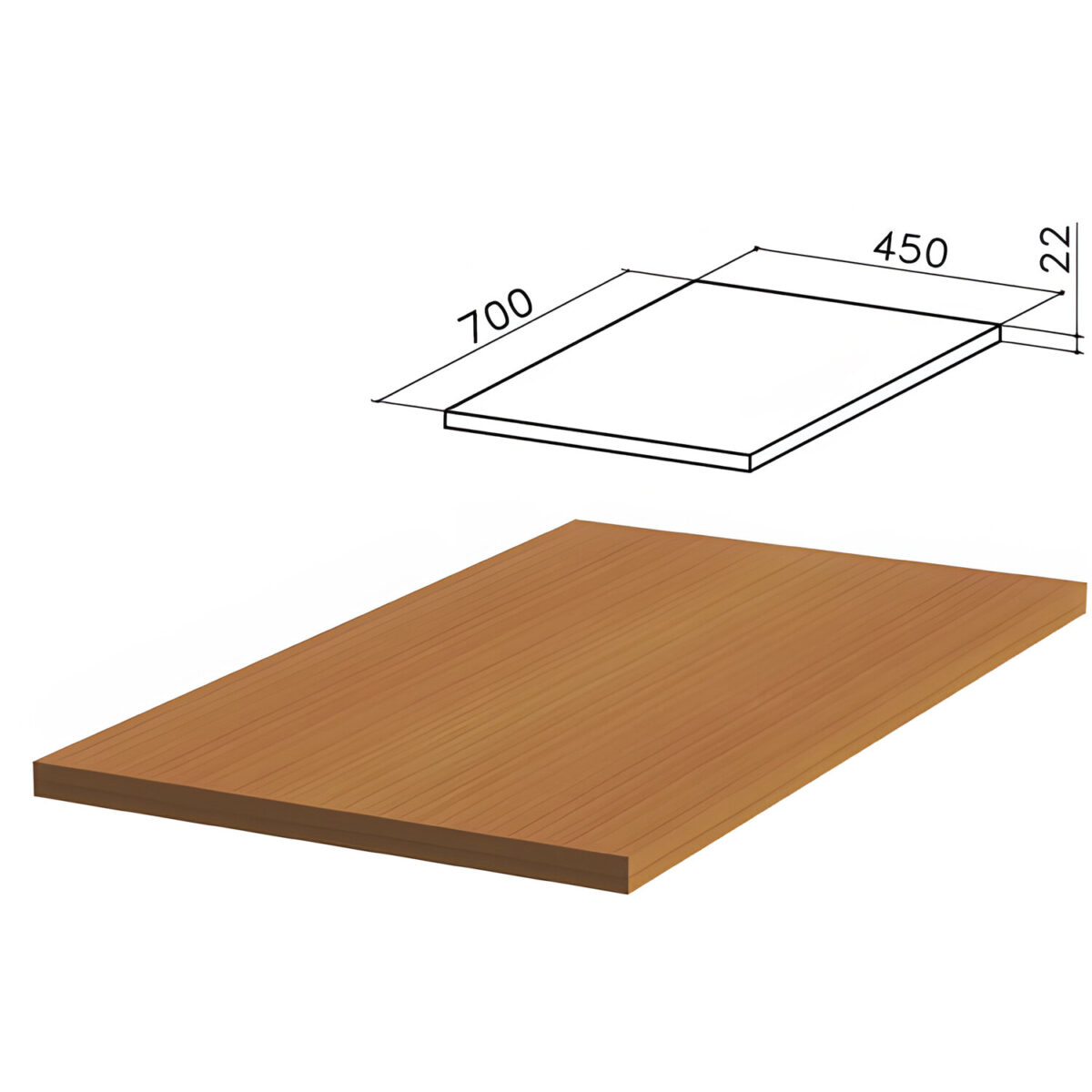 4ed61fb1d71aa_xl Крышка для тумбы приставной (код 640145, 640148) "Монолит", 450х700х22 мм, орех гварнери, ТМ03.3 — изображение 1