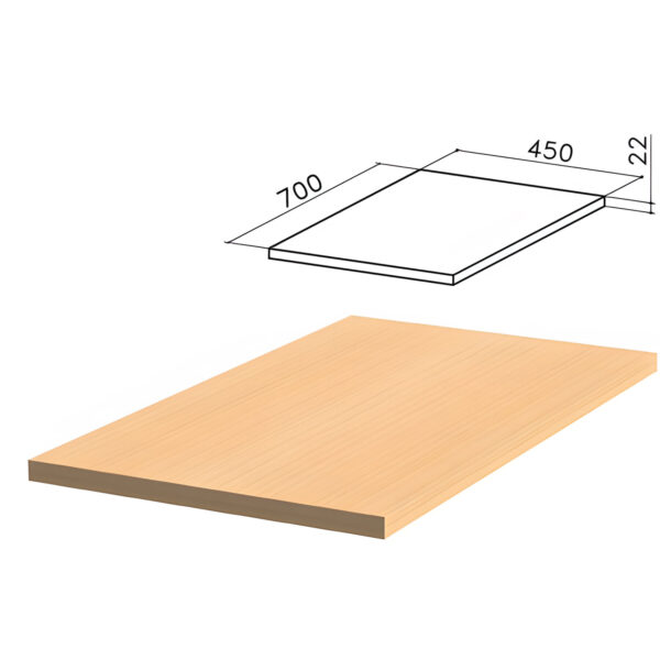 Крышка для тумбы приставной (код 640144, 640147) "Монолит", 450х700х22 мм, бук бавария, ТМ03.1