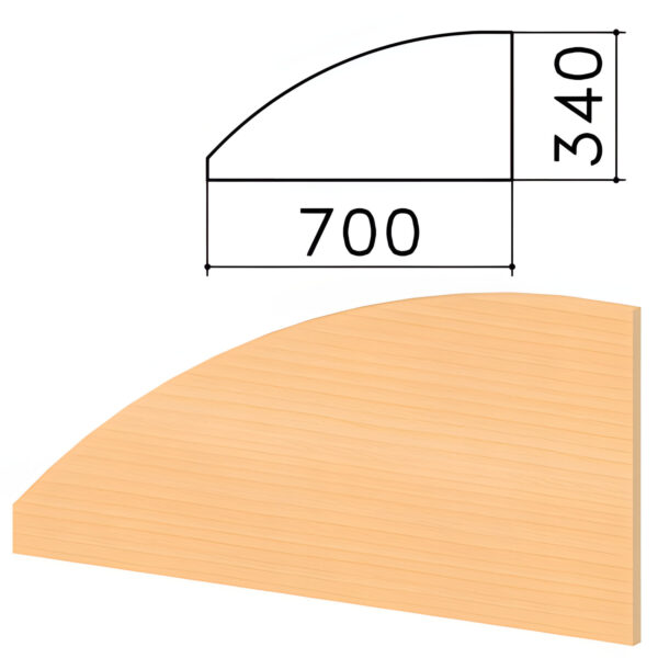 Экран-перегородка "Монолит", 700х16х340 мм, БЕЗ ФУРНИТУРЫ (код 640237), бук бавария, ЭМ23.1