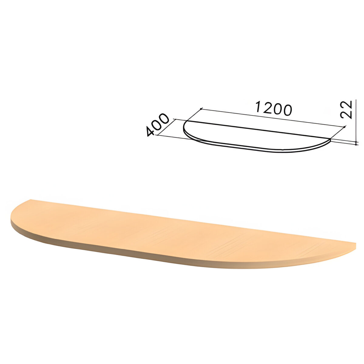 4edc94c203f6c_xl Стол приставной полукруг "Монолит", 1200х400х750 мм, БЕЗ ОПОР (640137), цвет бук бавария, ПМ39.1 — изображение 1