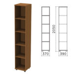 Шкаф (стеллаж) "Монолит", 370х390х2050 мм, 4 полки, цвет орех гварнери, КМ45.3
