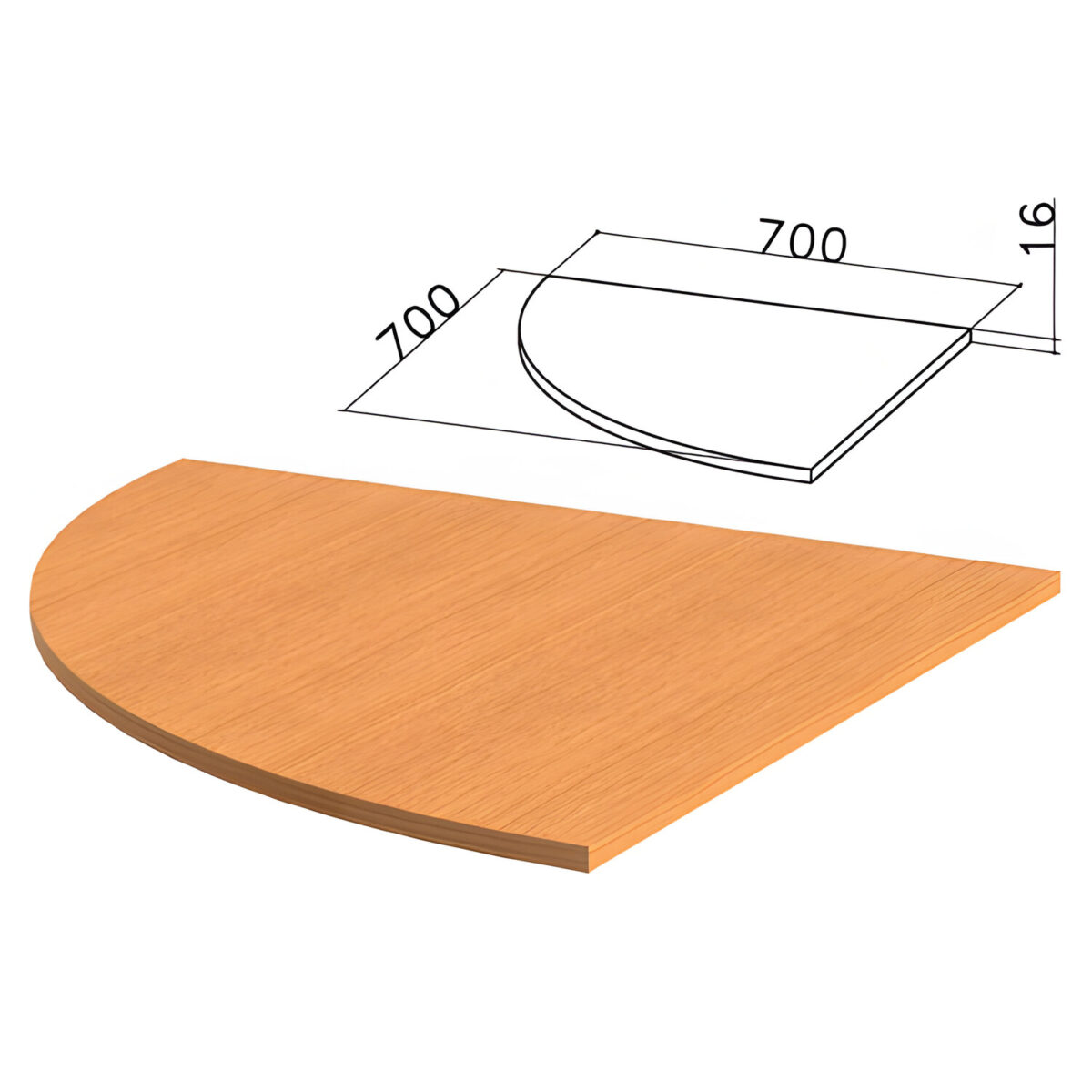 4edf264047f34_xl Стол приставной угловой "Фея", 700х700х750 мм, БЕЗ ОПОРЫ (640072), орех милан, ПФ09.5 — изображение 1