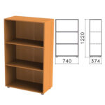Шкаф (стеллаж) "Фея", 740х370х1220 мм, 2 полки, цвет орех милан, ШФ13.5