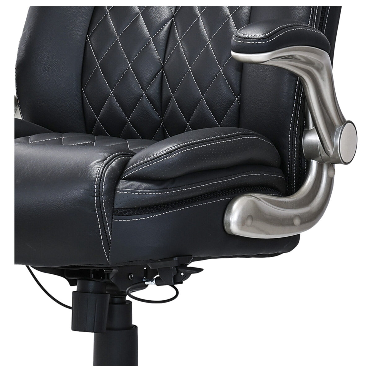 Кресло HAWASAN (ХАВАСАН) "Target EX-567", откидные подлокотники, рециклированная кожа, черное, 532974 — изображение 9