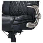 Кресло HAWASAN (ХАВАСАН) "Target EX-567", откидные подлокотники, рециклированная кожа, черное, 532974 — изображение 9