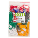 Бирки для ключей КОМПЛЕКТ 100 шт., длина 50 мм, инфо-окно 30х15 мм, АССОРТИ, STAFF, 237493 — изображение 2