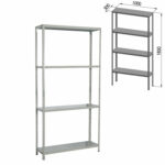 Стеллаж металлический BRABIX "MS Plus-185/30-4", 1850х1000х300 мм, 4 полки, регулируемые опоры, 291104, S241BR153402 — изображение 2