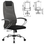 Кресло офисное BRABIX PREMIUM "Ultimate EX-800" хром, плотная двойная сетка Х2, черное/серое, 532912 — изображение 2