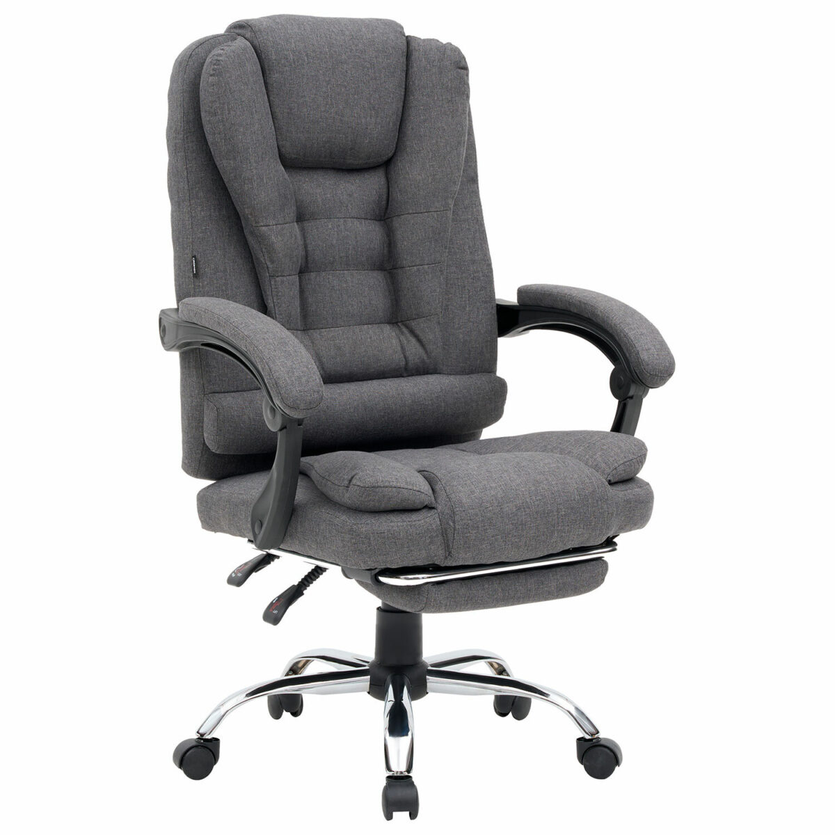 Кресло офисное CROMEX (КРОМЕКС) "Chill MS-005", с функцией вибромассажа, подножка, ткань, серое, 532959 — изображение 1