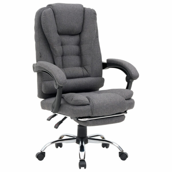Кресло офисное CROMEX (КРОМЕКС) "Chill MS-005", с функцией вибромассажа, подножка, ткань, серое, 532959