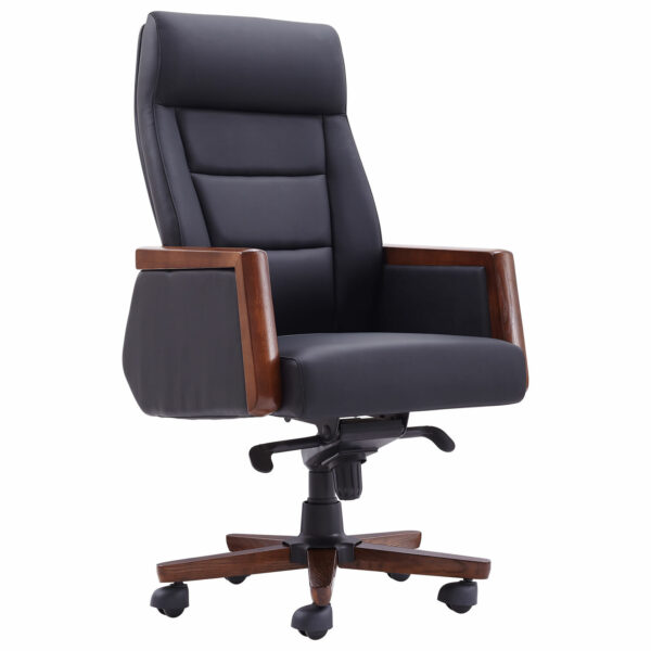 Кресло HAWASAN (ХАВАСАН) "Overlord EX-770", мультиблок, дерево, натуральная кожа, черное, 532934