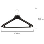 Вешалка-плечики, размер 48-50, пластик, анатомическая, перекладина, крючки для бретелей, черный, С024/С044 — изображение 2