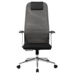 Кресло офисное BRABIX PREMIUM "Ultimate EX-801" хром, плотная двойная сетка Х2, черное/серое, 532918 — изображение 4