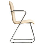 Кресло для приемных и переговорных BRABIX "Visit CF-101", хром, экокожа, бежевое, 532560 — изображение 5