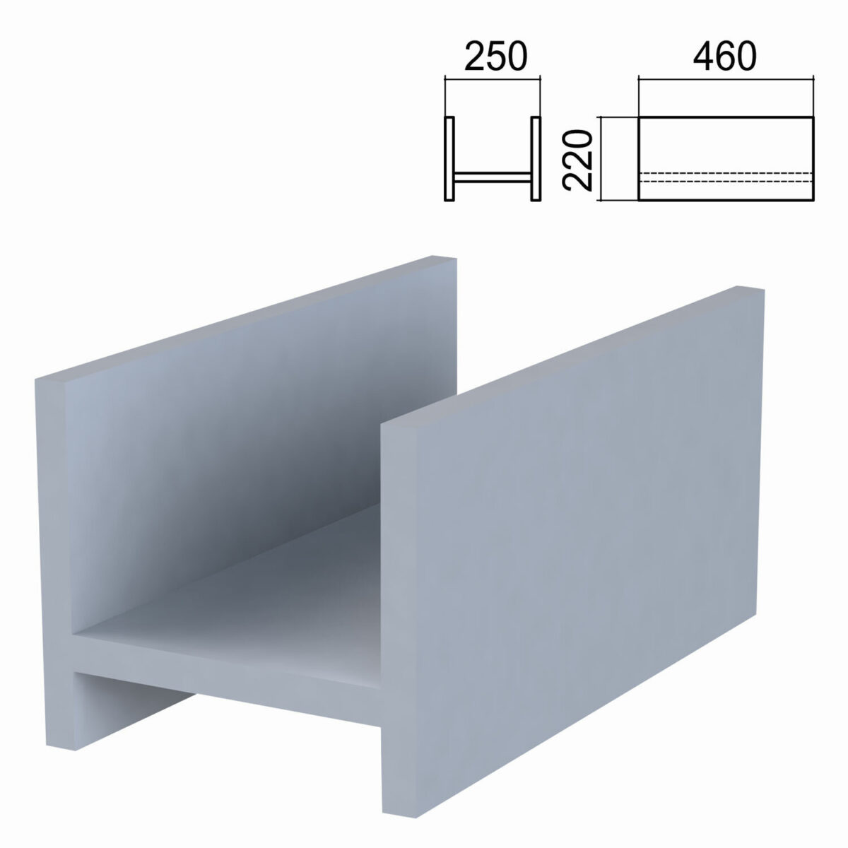 Подставка под системный блок "Арго", 250х460х220 мм, серый — изображение 1
