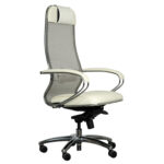 Кресло офисное МЕТТА "SAMURAI" SL-1, сверхпрочная ткань-сетка/экокожа, бежевое — изображение 6