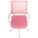 Кресло BRABIX "Fly MG-396W", с подлокотниками, пластик белый, сетка, розовое, 533008 — изображение 9