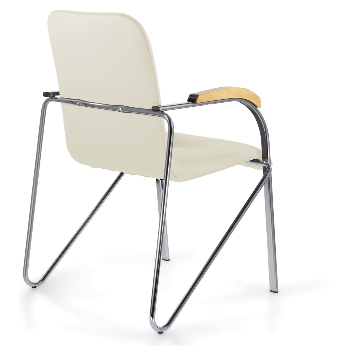 Кресло BRABIX "Samba CF-105 BOX-2", хром каркас, накладки "бук", кожзам бежевый, разобрано, 532762 — изображение 5