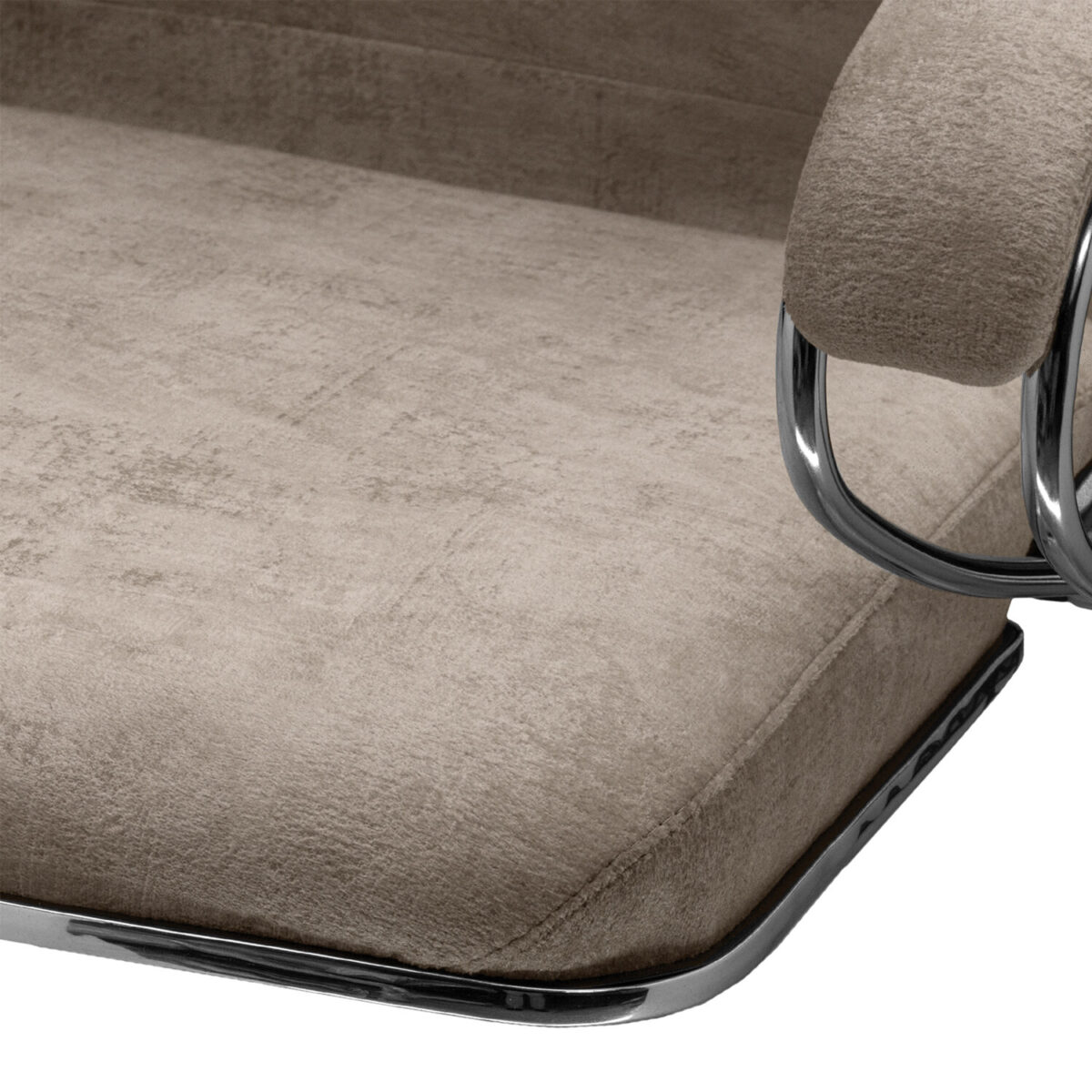 Кресло офисное МЕТТА "L1m 42", хром, сиденье и спинка мягкие, велюр, бежевое — изображение 16