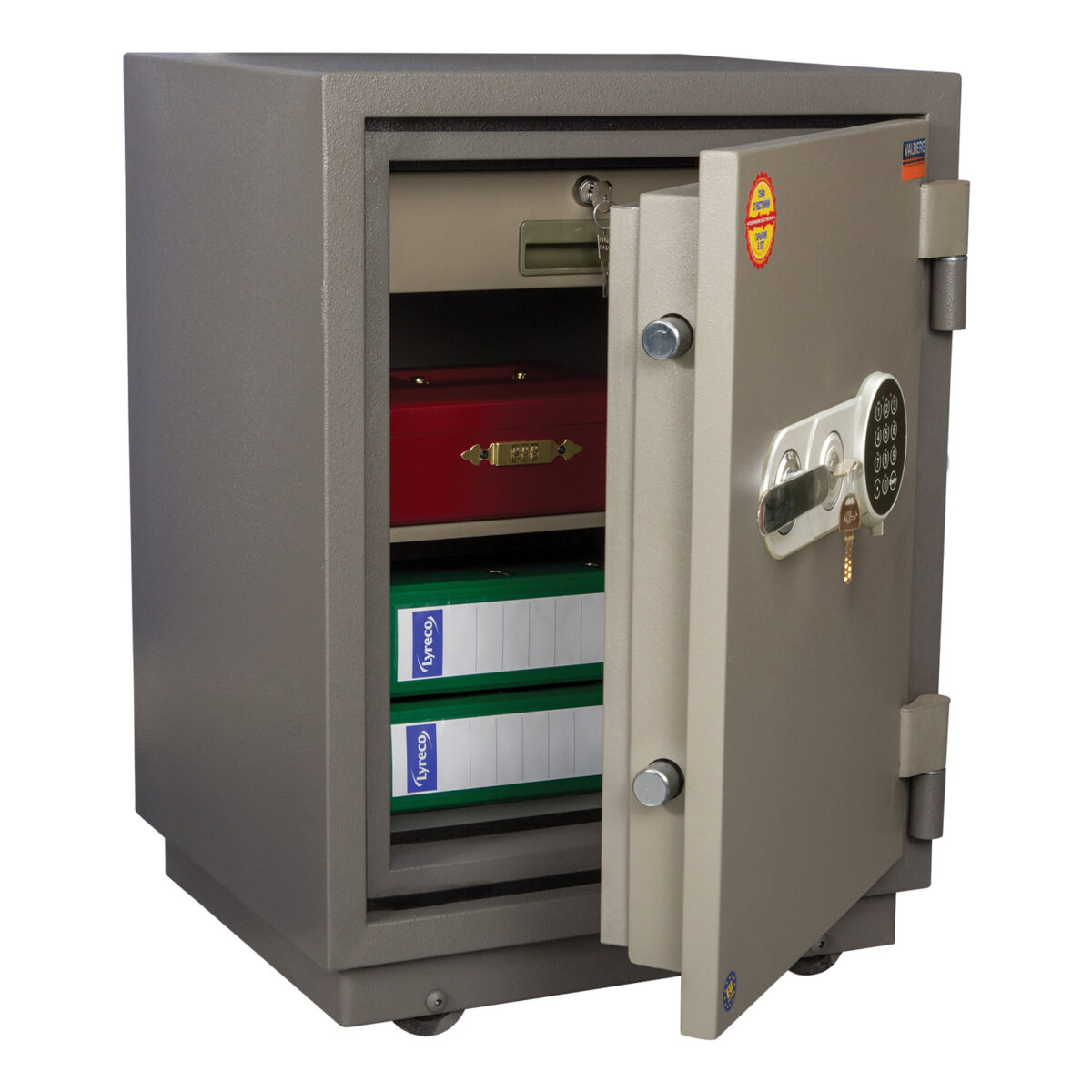 Сейф огнестойкий VALBERG "FRS-66T EL", 672х485х430 мм, 79 кг, электроный замок + ключ, трейзер, крепление к полу — изображение 3