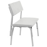 Банкетка со спинкой "Астрид", 1200х450х800 мм, каркас светло-серый, кожзам светло-серый — изображение 2