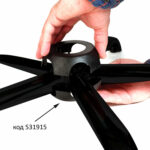 Пятилучие для кресла, нагрузка до 120 кг, диаметр 700 мм, металлическое, черное, 533052 — изображение 4