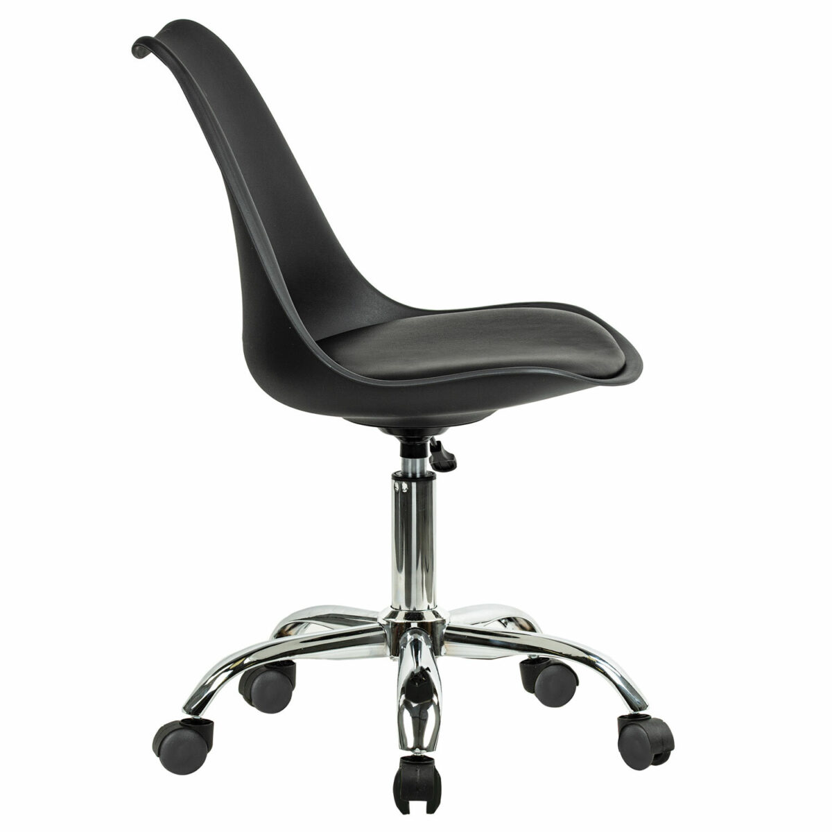Кресло стул BRABIX "Eames MG-310 CH", хром, пластик черный, экокожа черная, 532925 — изображение 3